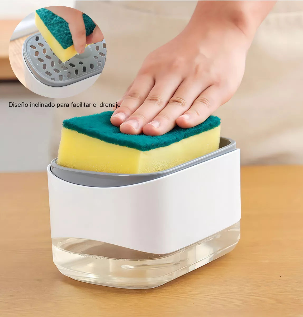 PROMOCIÒN Porta esponja con Dispenser de jabon