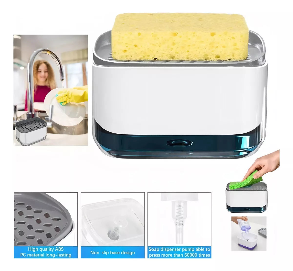 PROMOCIÒN Porta esponja con Dispenser de jabon