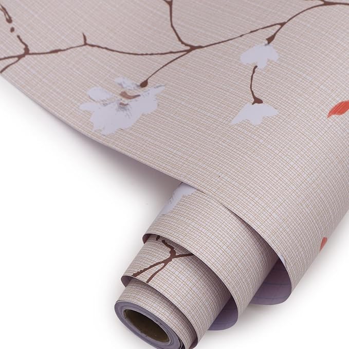 Papel Pared de Lino y Floral con textura 3D