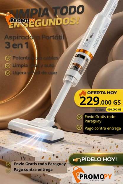 ASPIRADORA PORTATIL INALÁMBRICA MULTIFUNCIONAL 3 EN 1