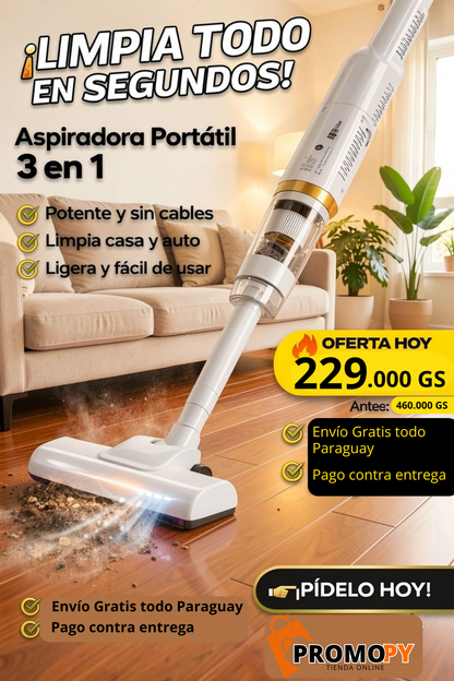 ASPIRADORA PORTATIL INALÁMBRICA MULTIFUNCIONAL 3 EN 1