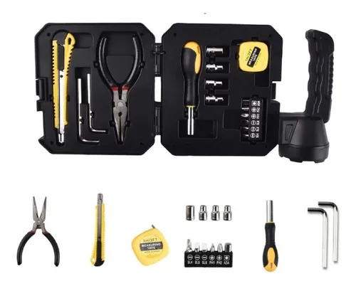 🔦🔋🧰Kit completo de herramientas con linterna y cargador