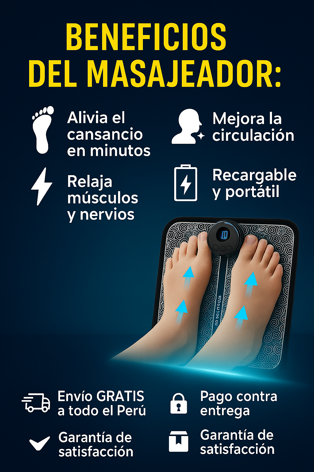 🔥 Masajeador de Pies – ¡Alivio Duradero y Relax Total!  Promo 50%