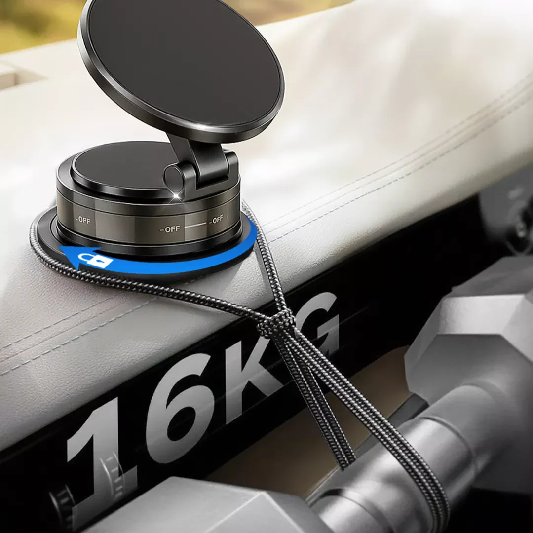 Soporte magnético para teléfono con ventosa ajustable de 360°