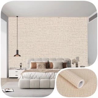 Papel Pared de Lino y Floral con textura 3D