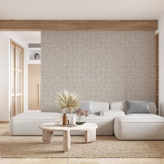 Papel Pared de Lino y Floral con textura 3D